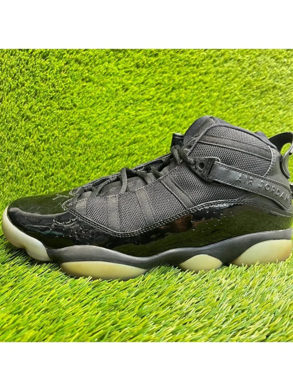 Nike Air Jordan 6 Rings Mens Size 10.5 Black Athletic Basketball Shoe Sneakers